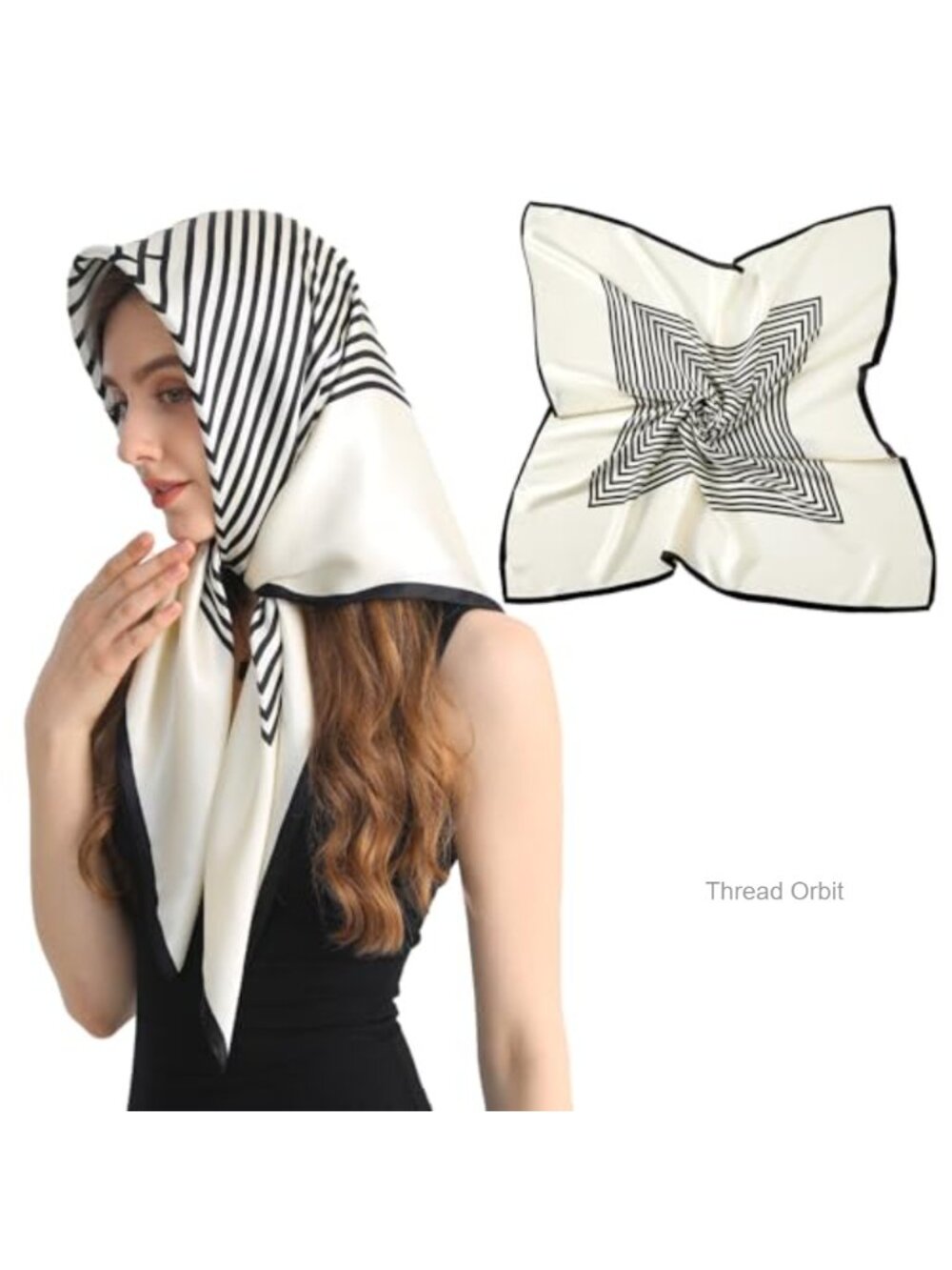 100% Mulberry Silk Square Scarf 35x35 Lightweight Head Scarf for Women